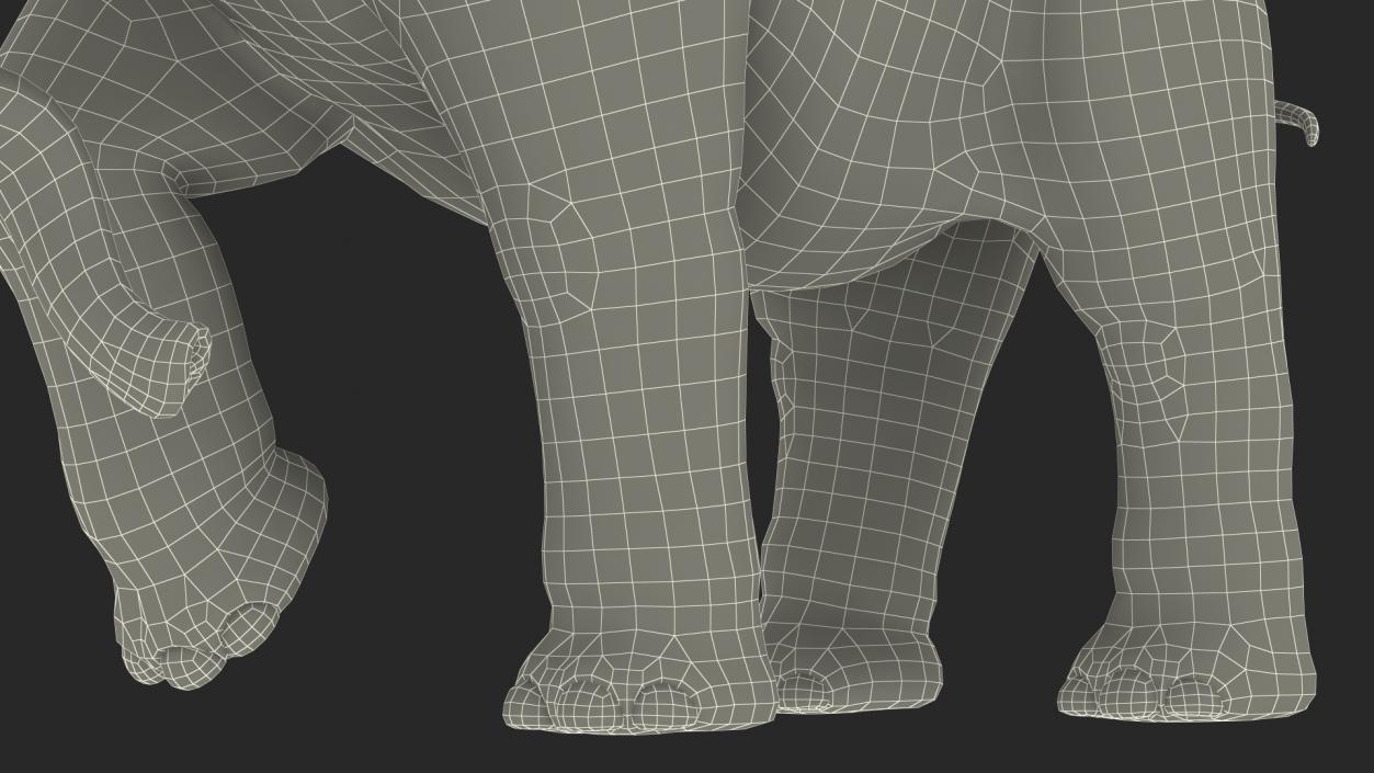 3D model Mammoth Adult Walking Pose Fur