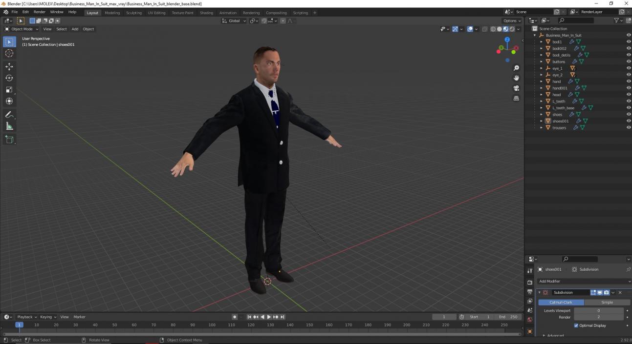 3D model Business Man In Suit