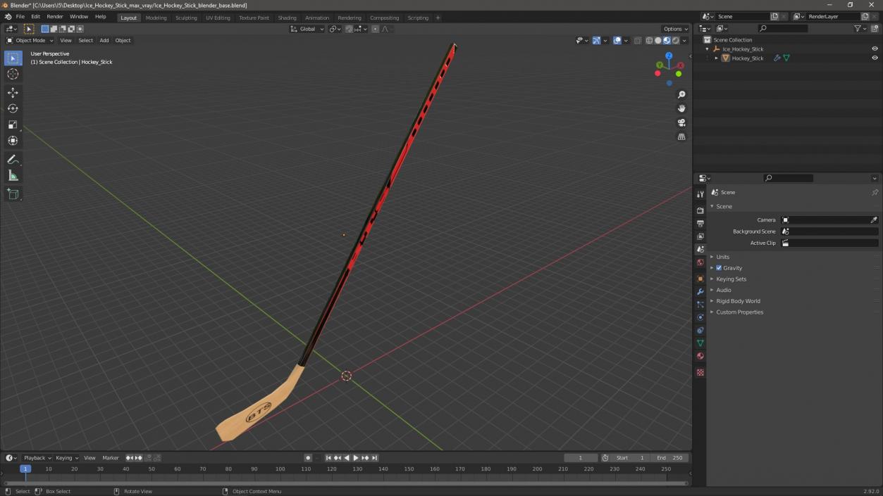 3D Ice Hockey Stick 2 model