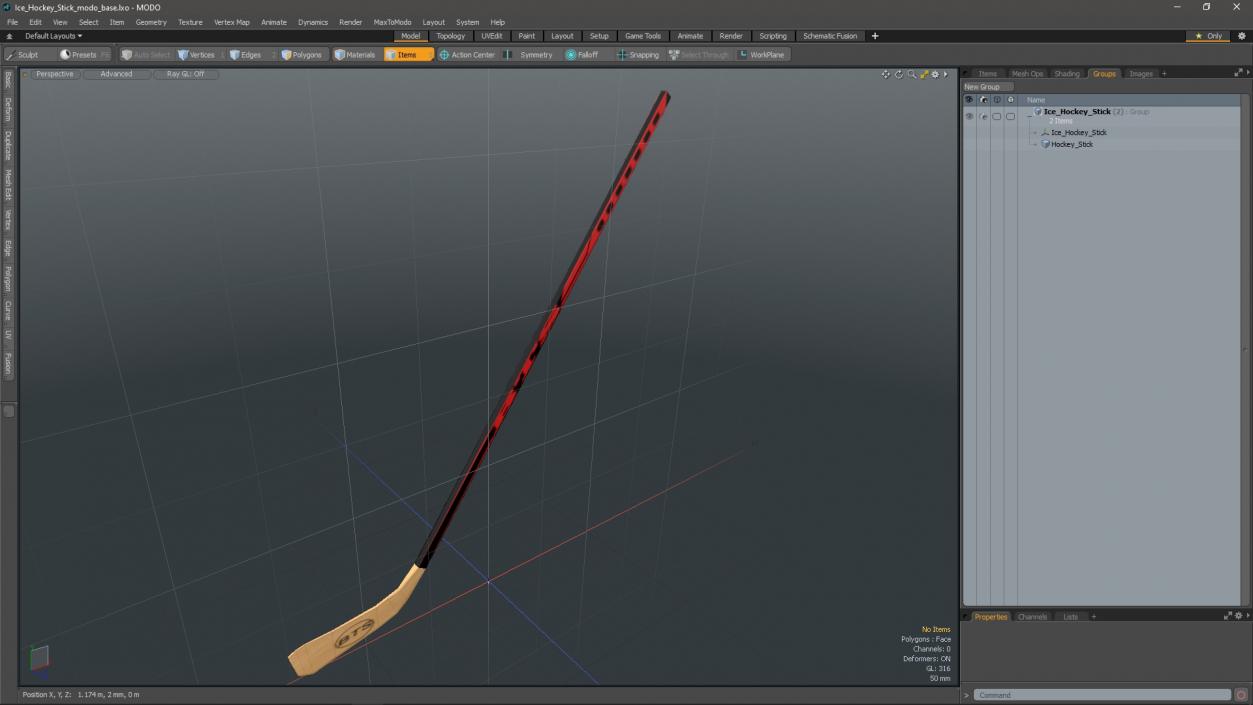 3D Ice Hockey Stick 2 model