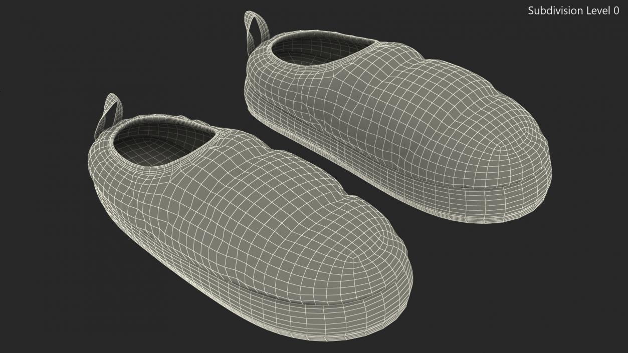 3D model Black North Face Down Slippers