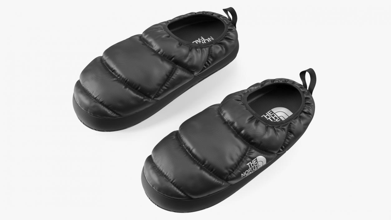 3D model Black North Face Down Slippers