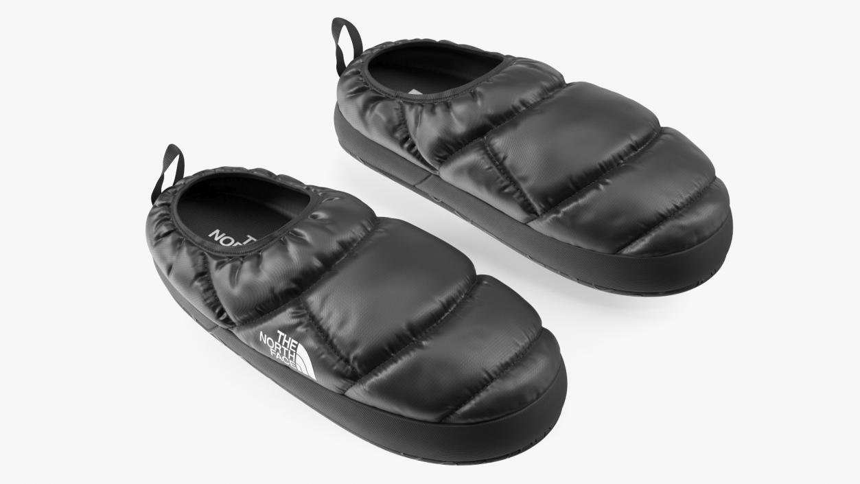 3D model Black North Face Down Slippers