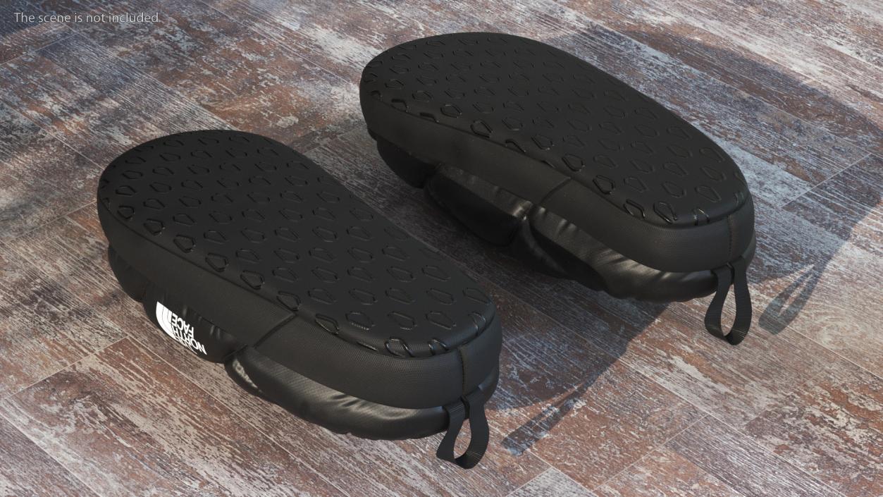 3D model Black North Face Down Slippers