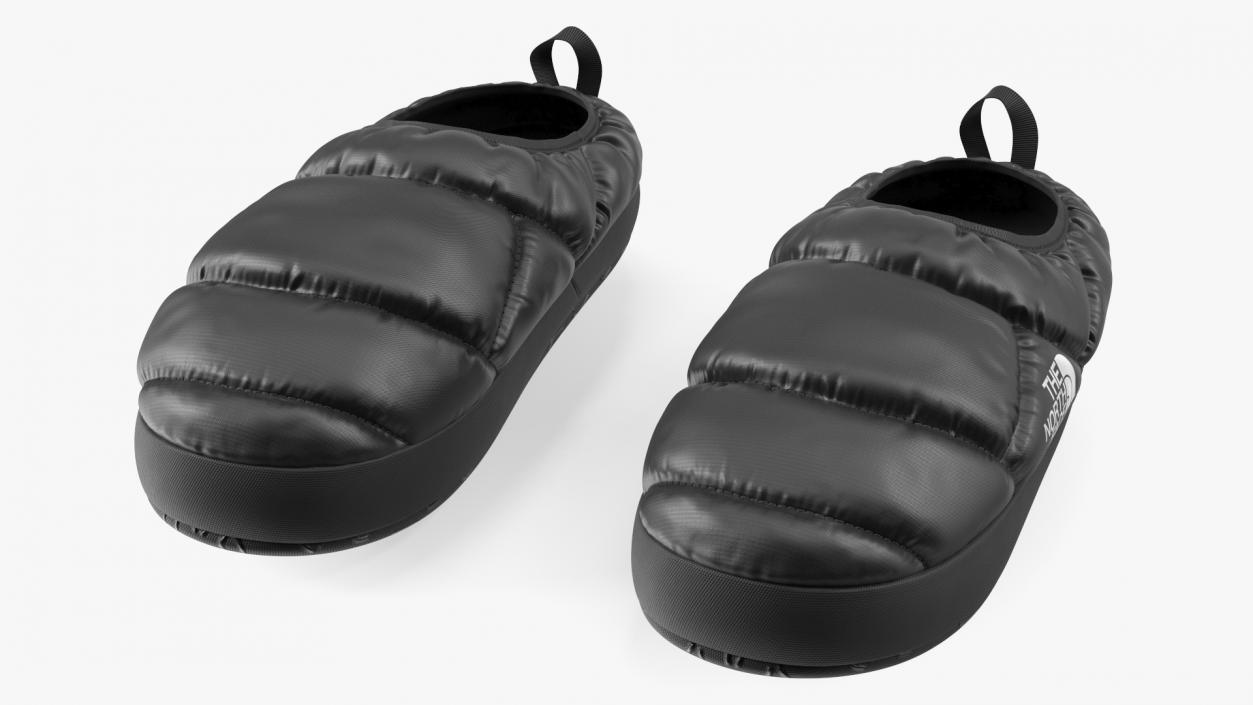 3D model Black North Face Down Slippers