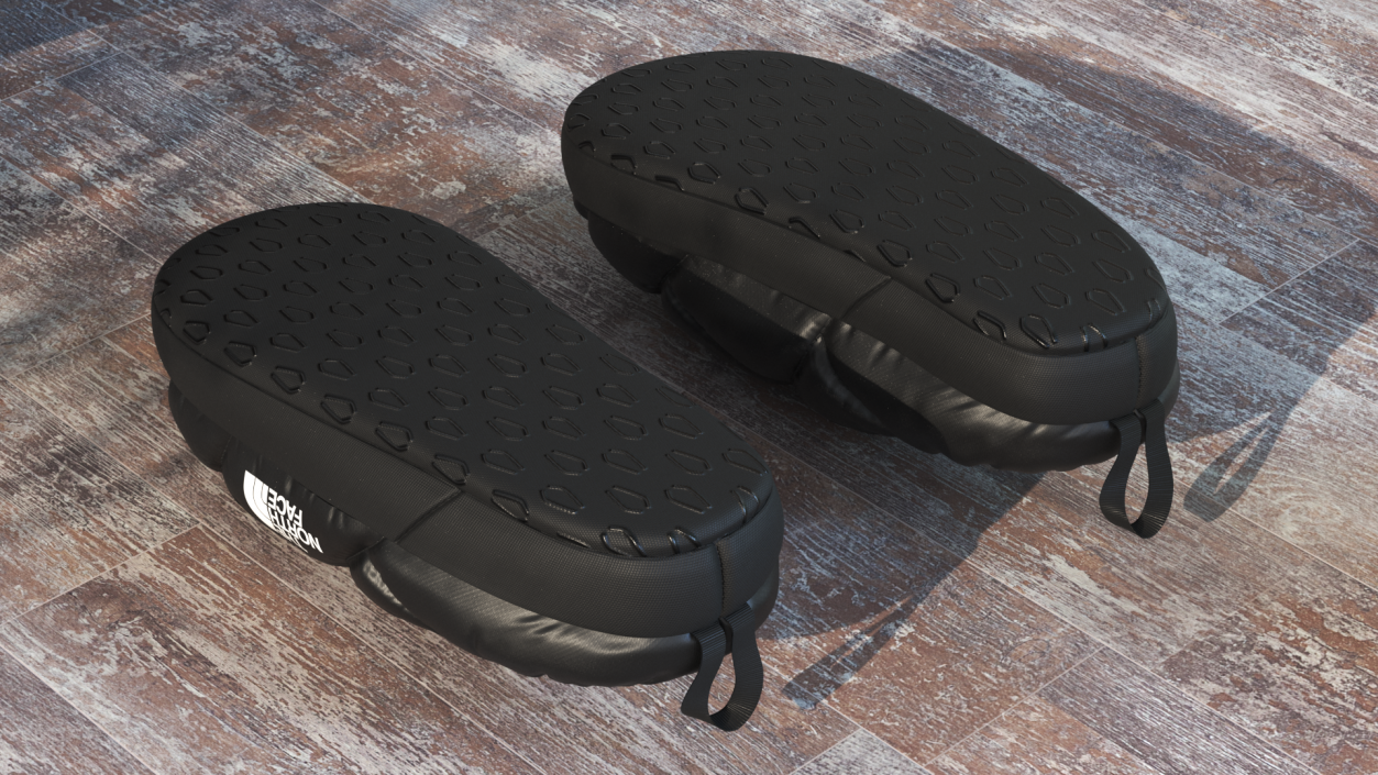 3D model Black North Face Down Slippers