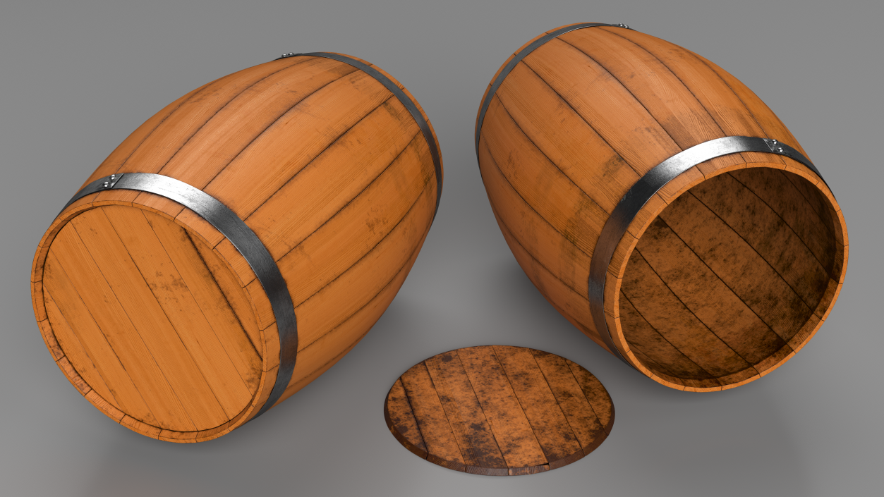 3D model Oak Barrel