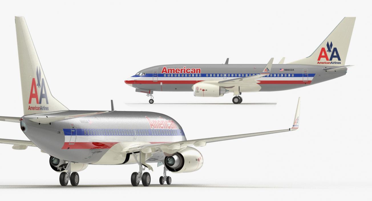 3D Boeing 737-700 with Interior American Airlines