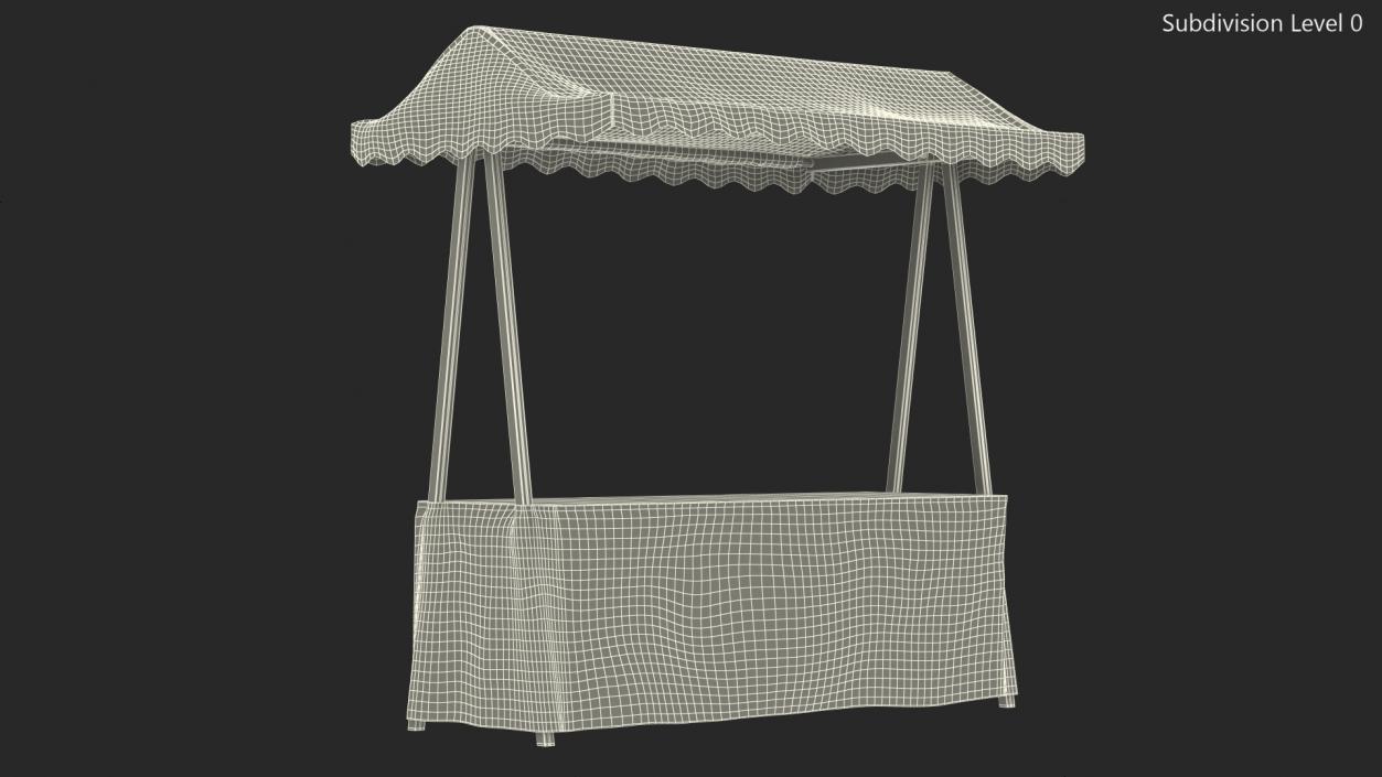 Wooden Market Stall 3D model