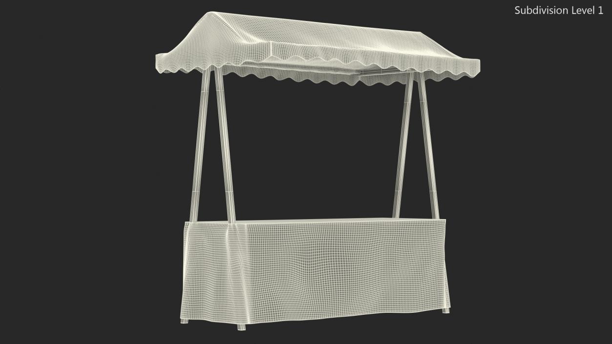 Wooden Market Stall 3D model