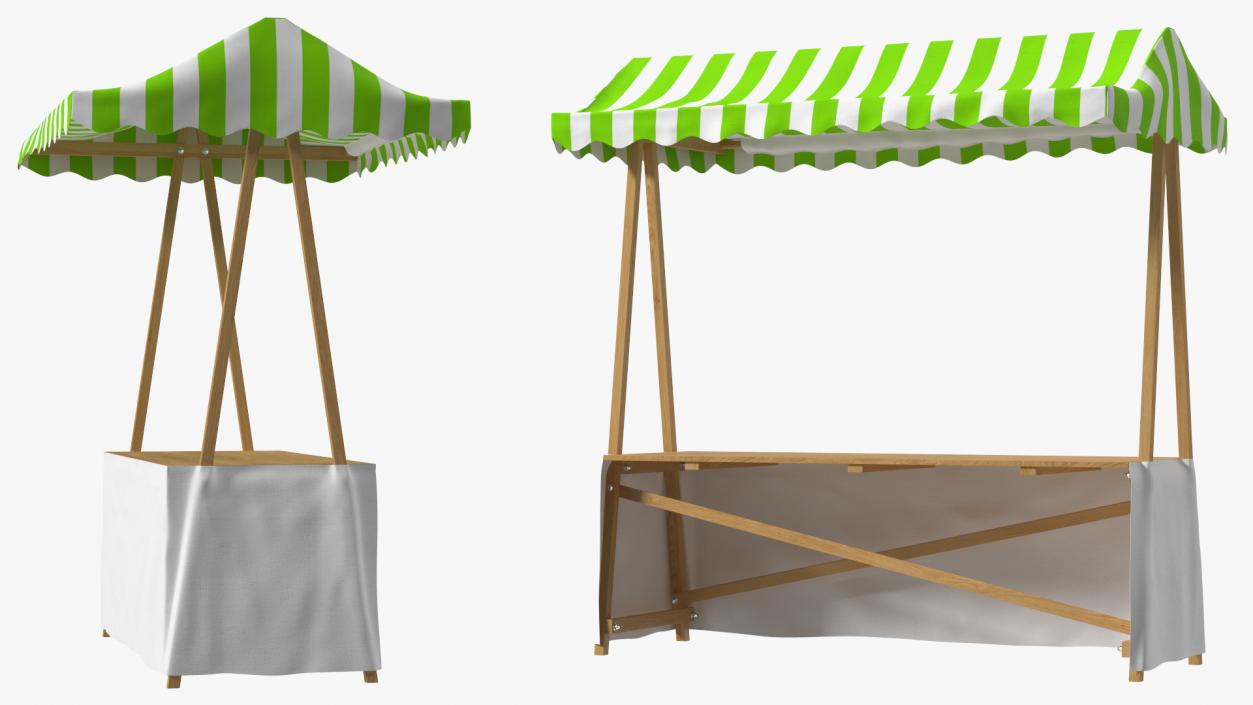 Wooden Market Stall 3D model