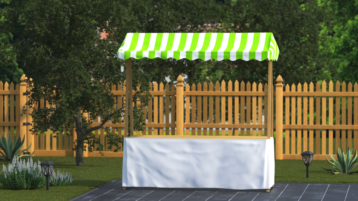 Wooden Market Stall 3D model