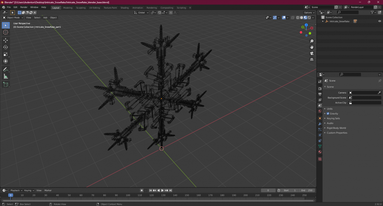 Intricate Snowflake 3D model