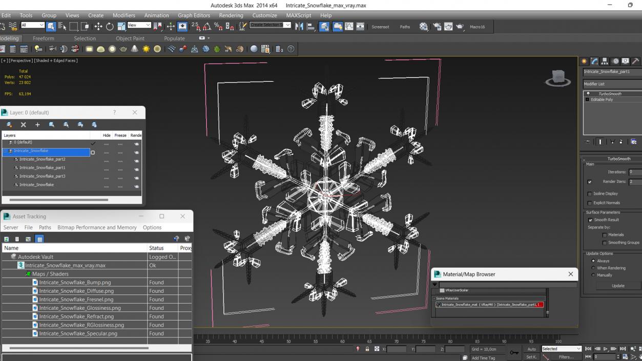 Intricate Snowflake 3D model