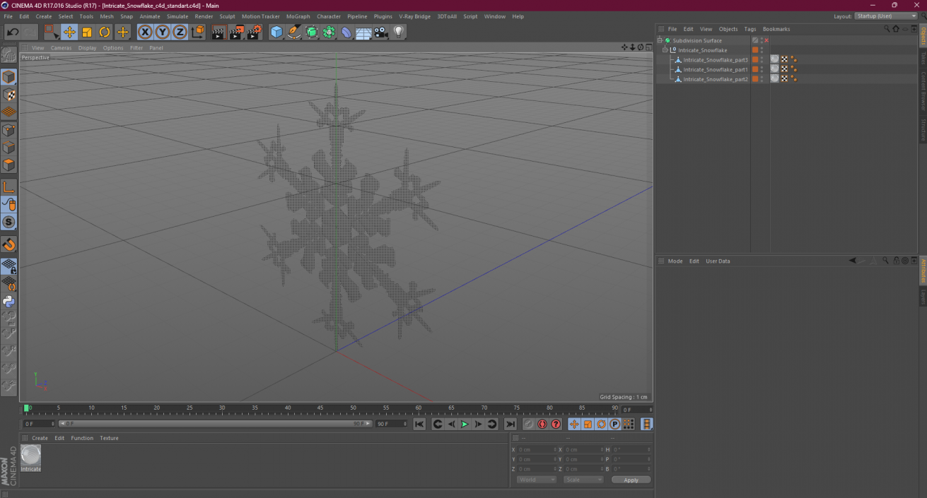 Intricate Snowflake 3D model