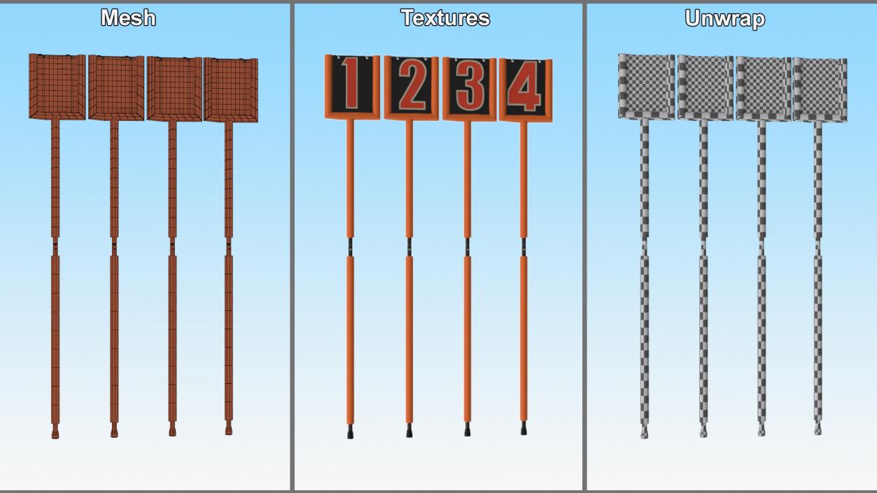 Down Markers for American Football 3D model