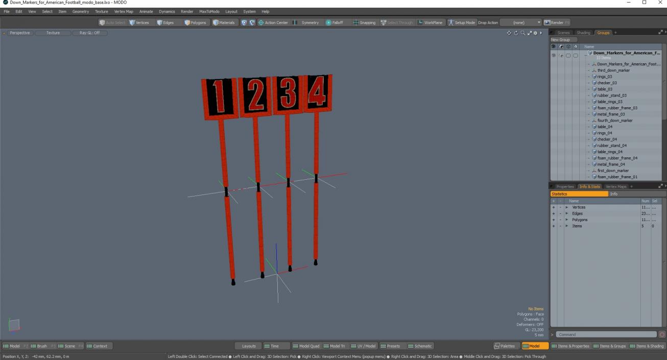 Down Markers for American Football 3D model