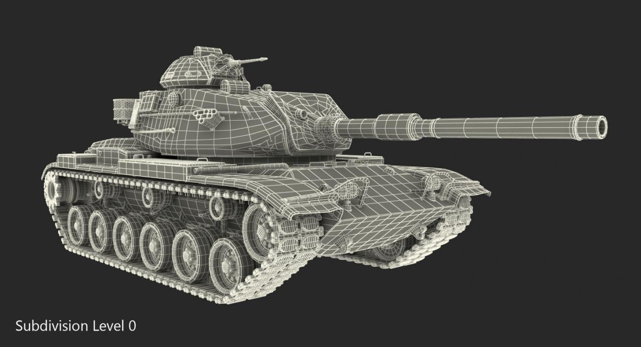 Main Battle Tank M60 Patton Rigged 3D model