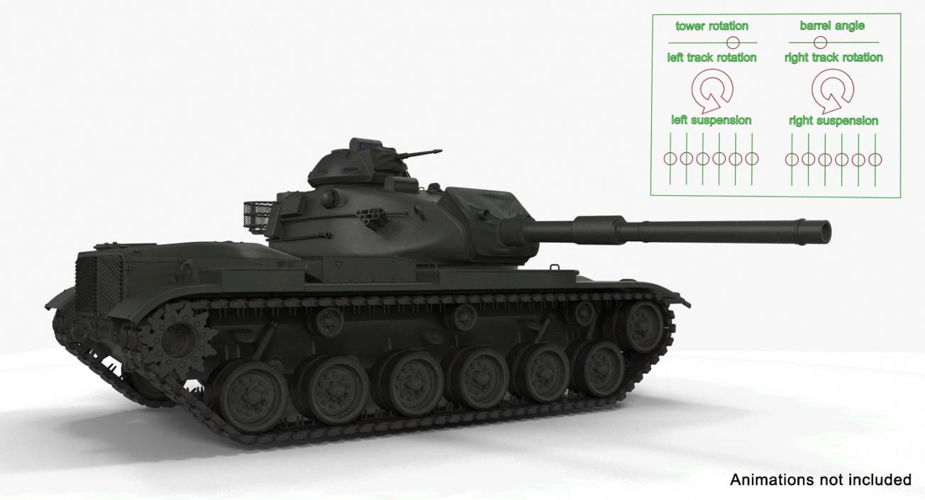 Main Battle Tank M60 Patton Rigged 3D model