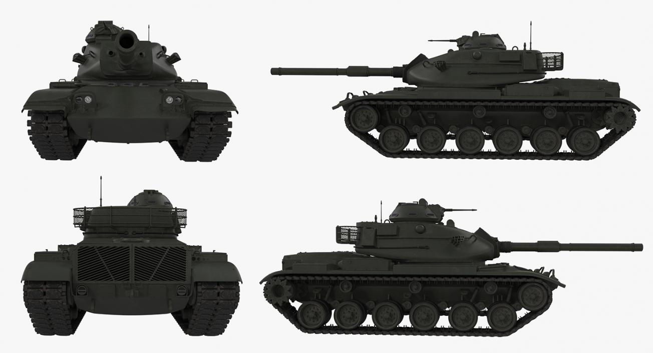 Main Battle Tank M60 Patton Rigged 3D model