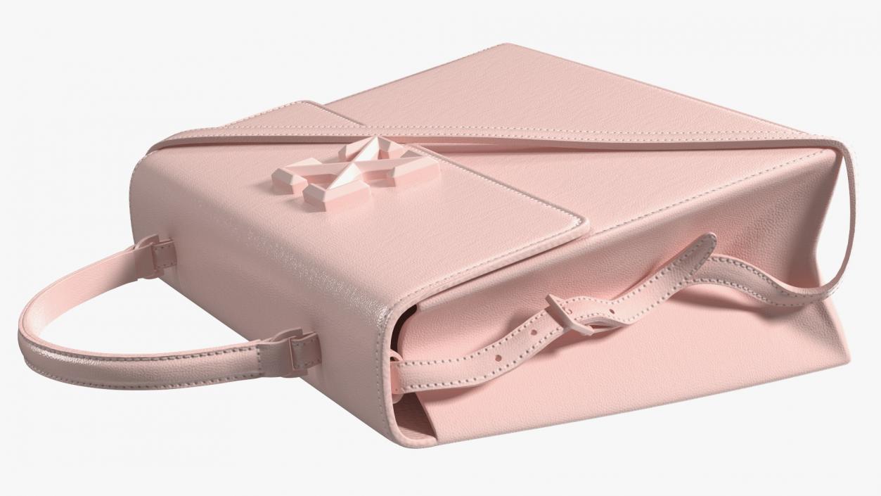 Handbag Off White Pink 3D