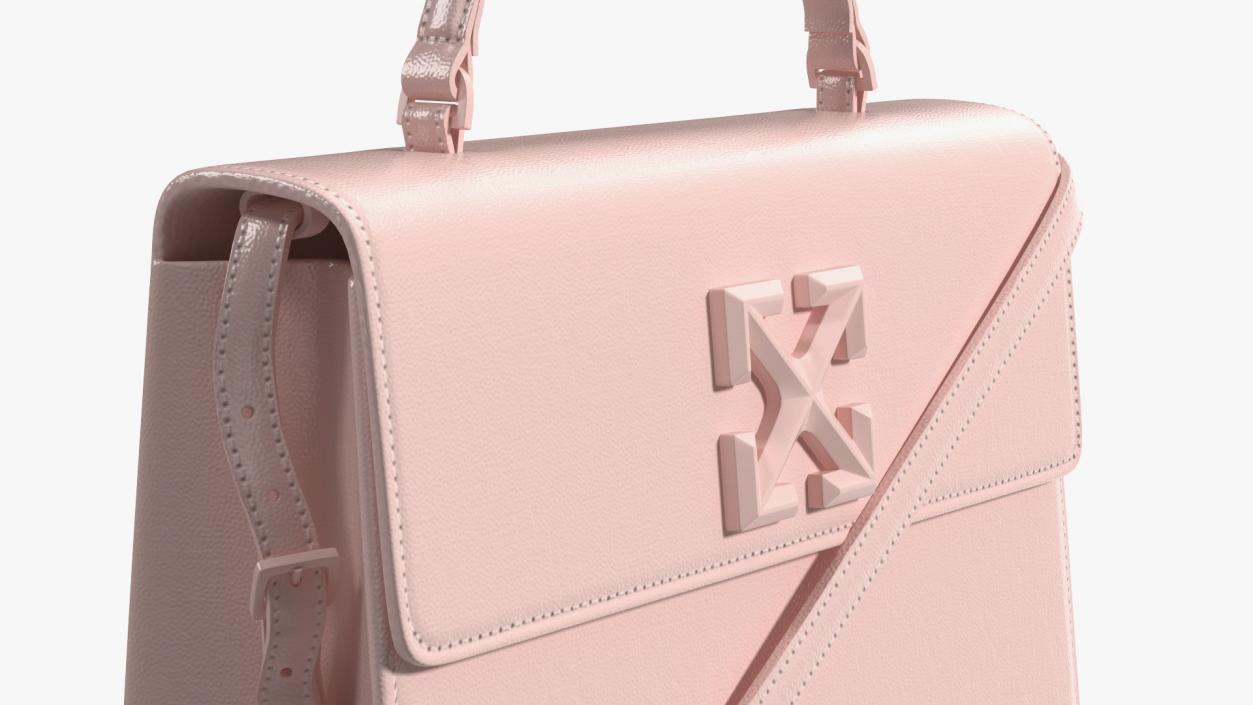 Handbag Off White Pink 3D