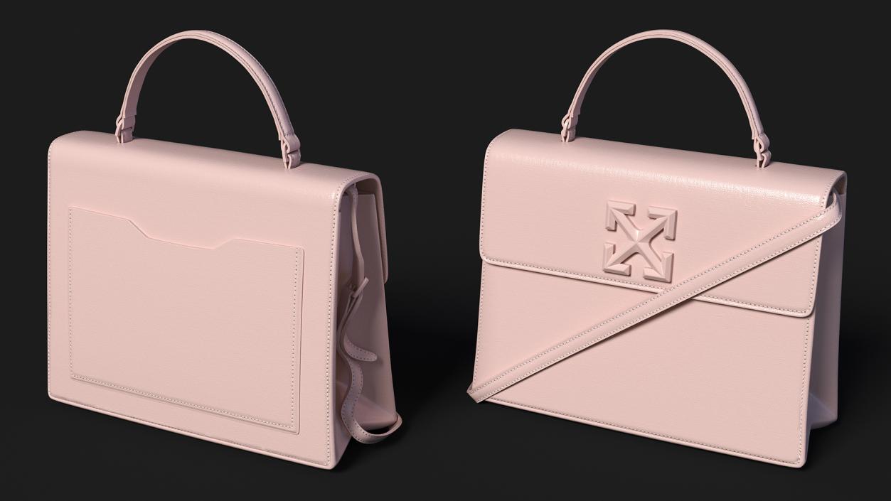 Handbag Off White Pink 3D