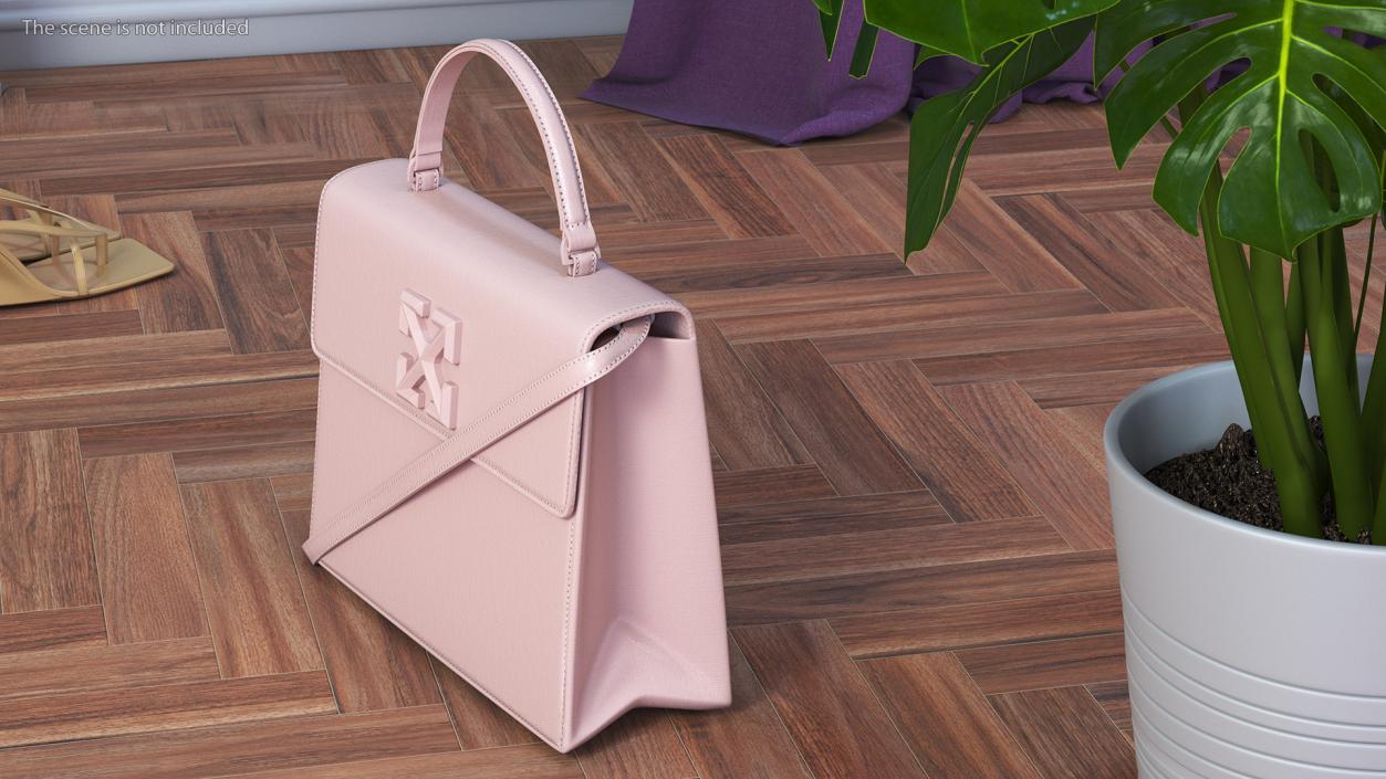 Handbag Off White Pink 3D