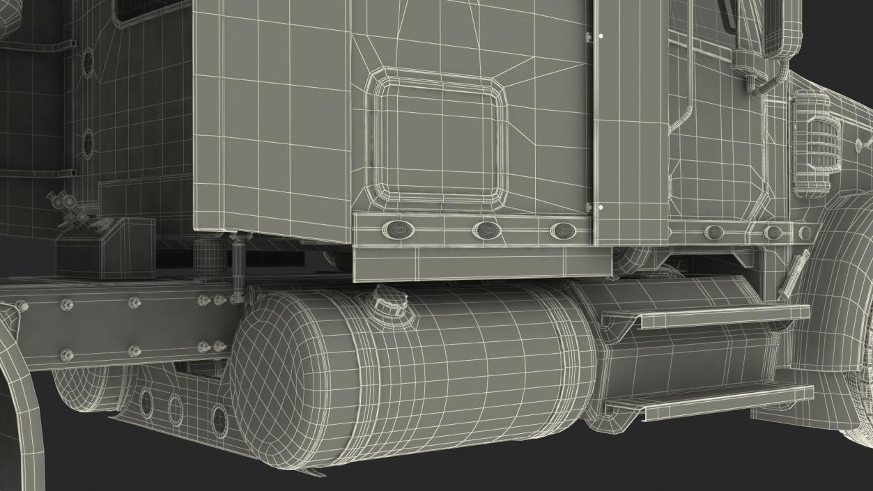 3D model Freightliner Truck with Reefer Trailer Rigged