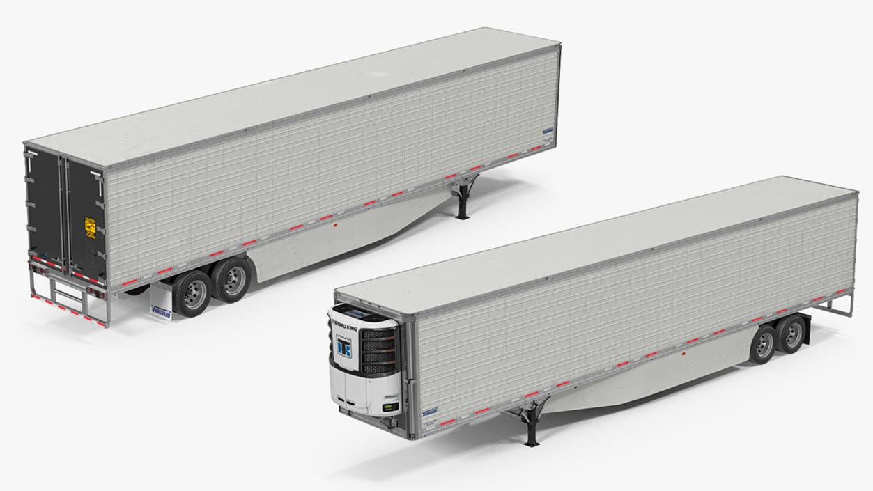 3D model Freightliner Truck with Reefer Trailer Rigged