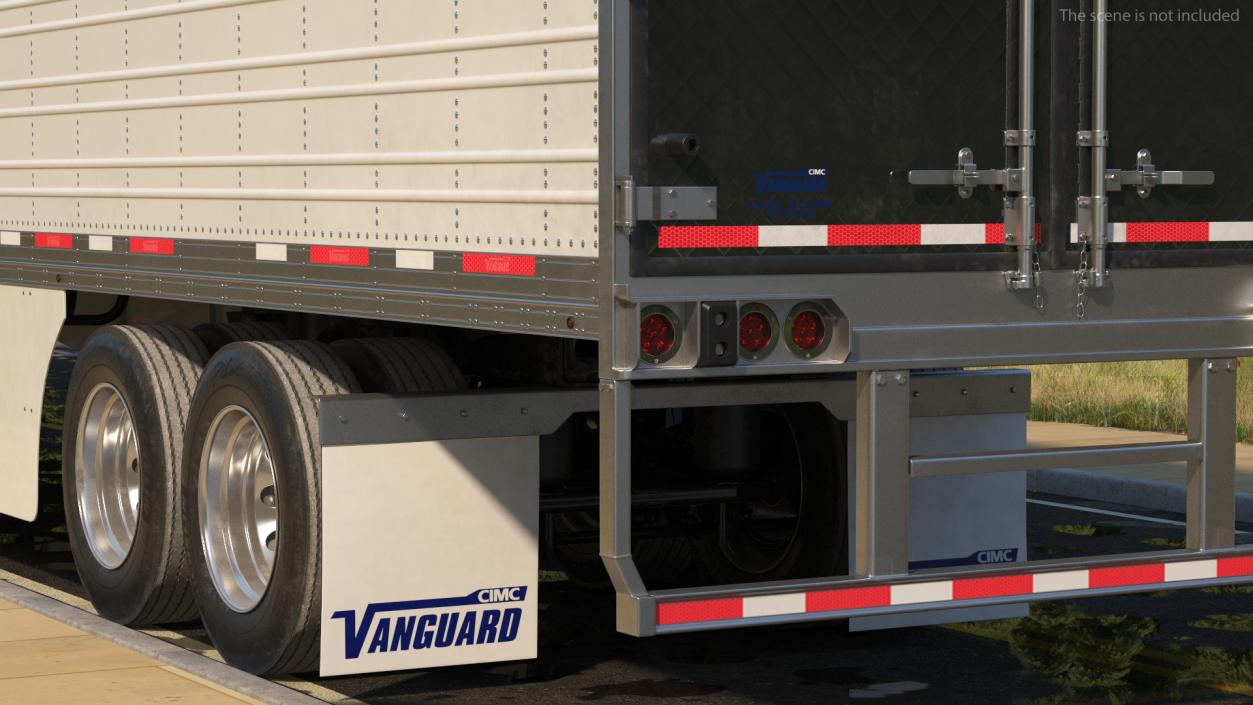 3D model Freightliner Truck with Reefer Trailer Rigged