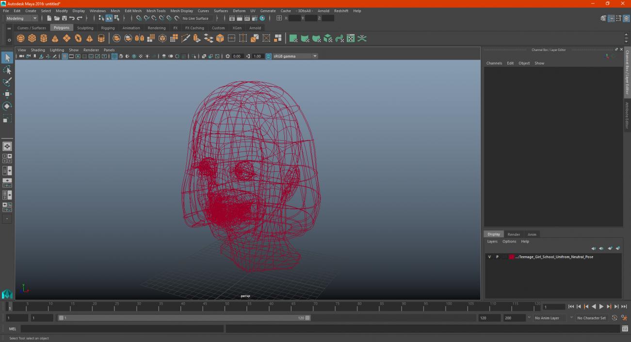 Girl Head 3D model