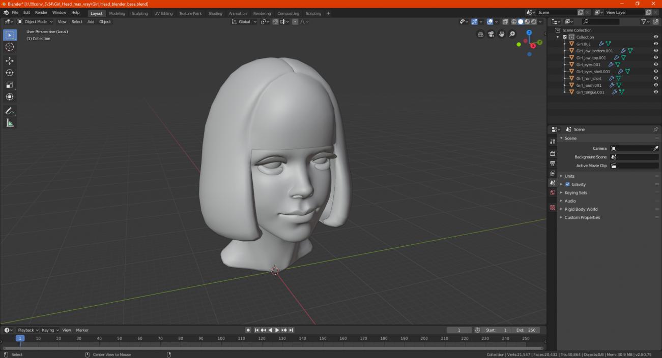 Girl Head 3D model