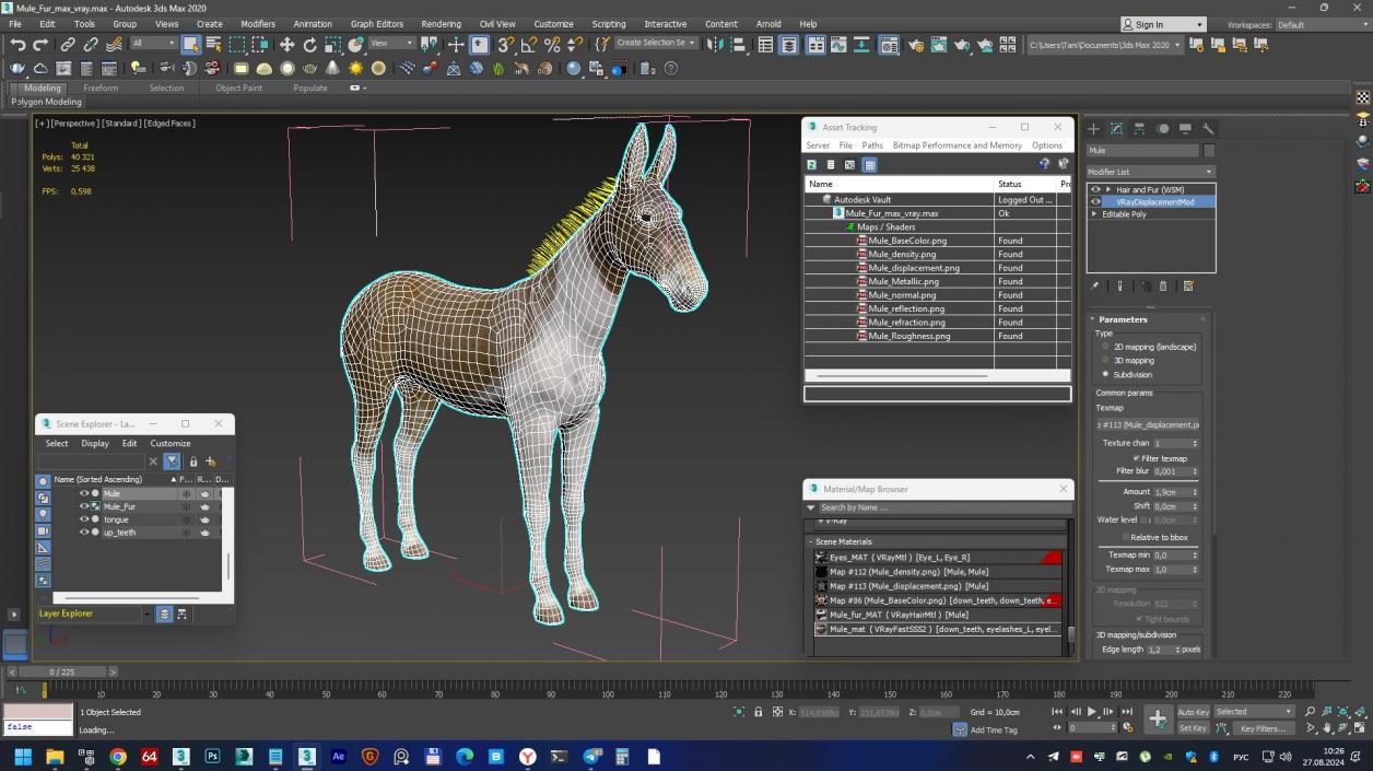 3D model Mule Fur