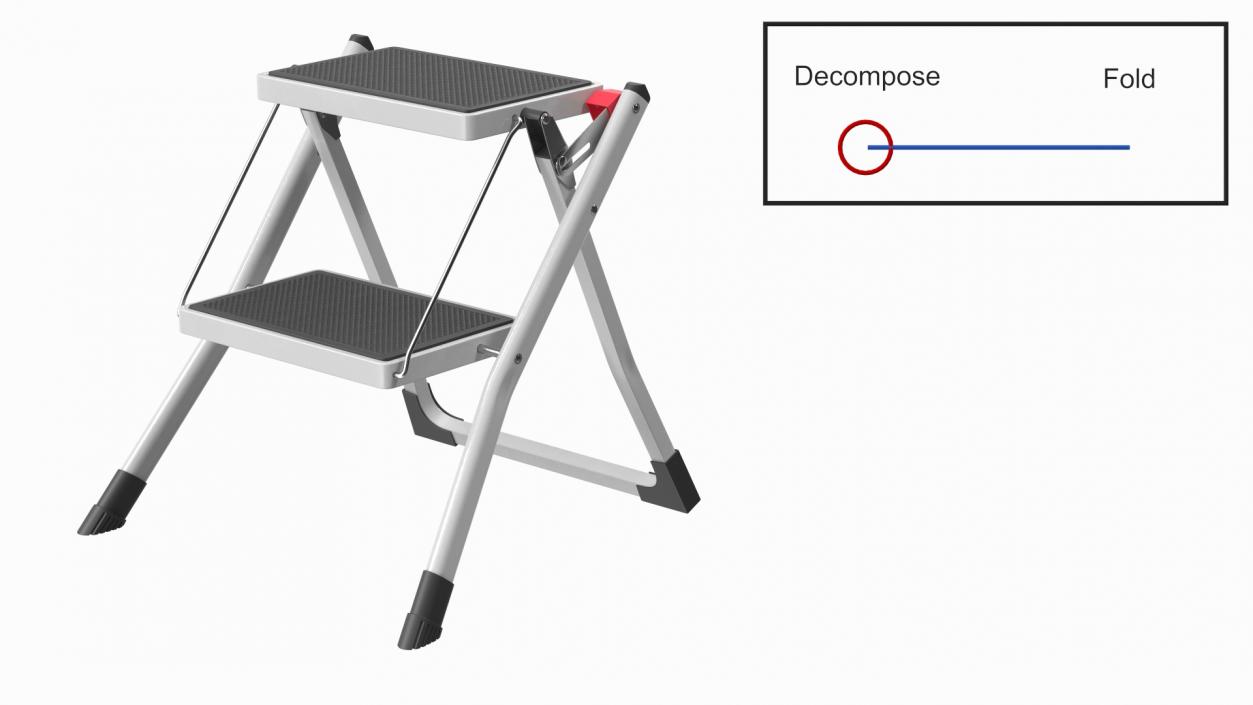 3D Steel Step Stool Rigged model