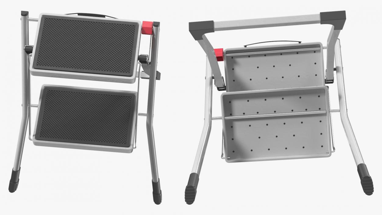 3D Steel Step Stool Rigged model