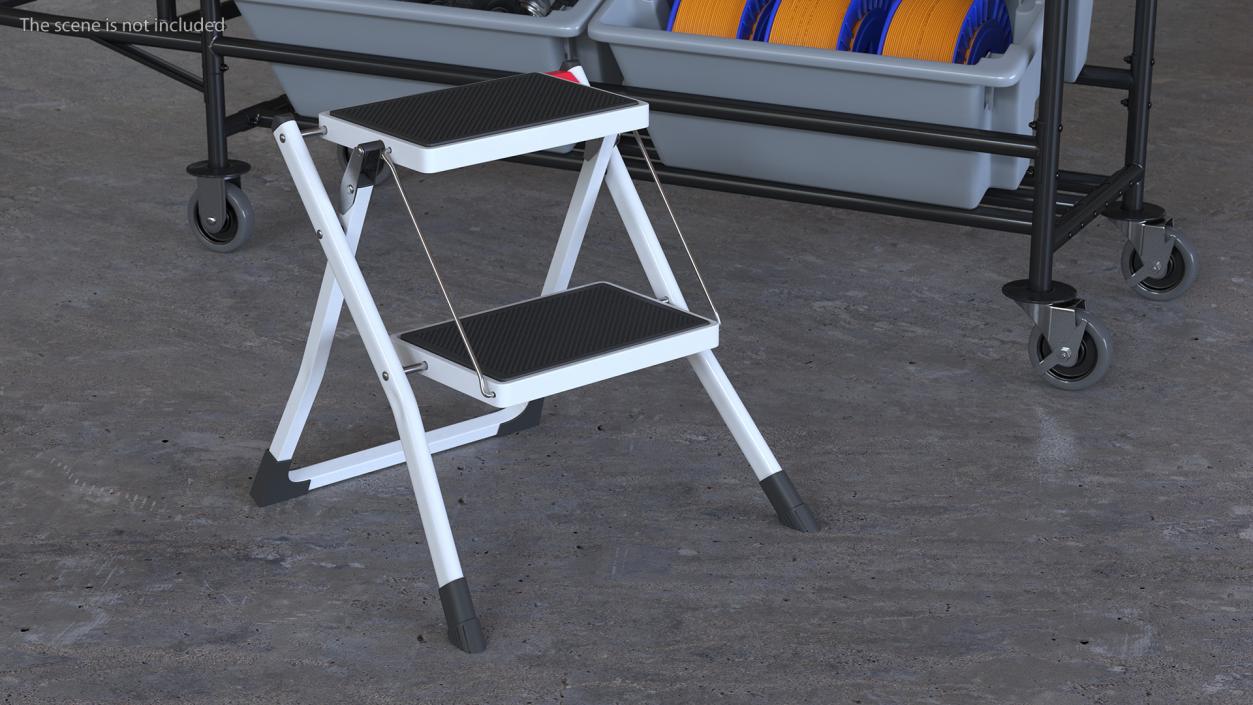 3D Steel Step Stool Rigged model