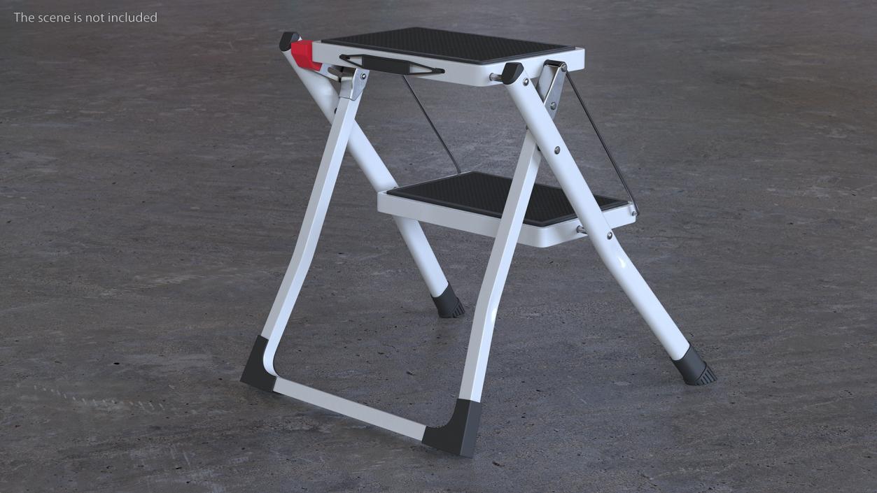 3D Steel Step Stool Rigged model