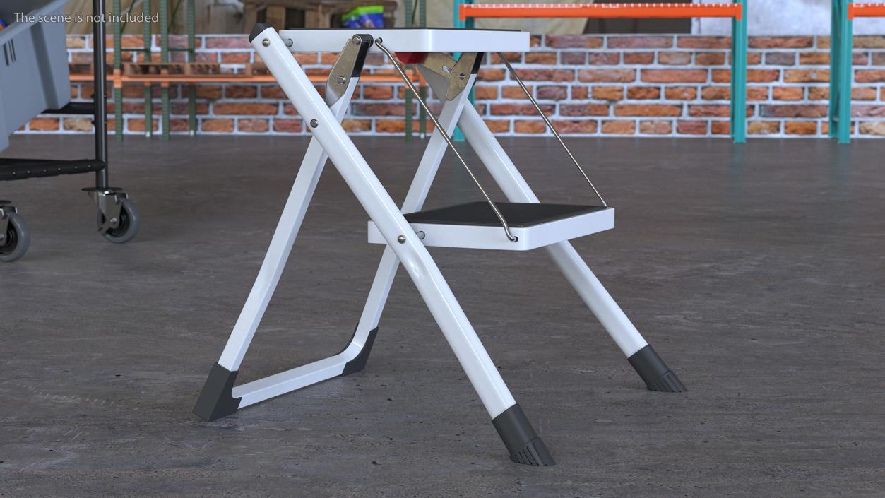 3D Steel Step Stool Rigged model