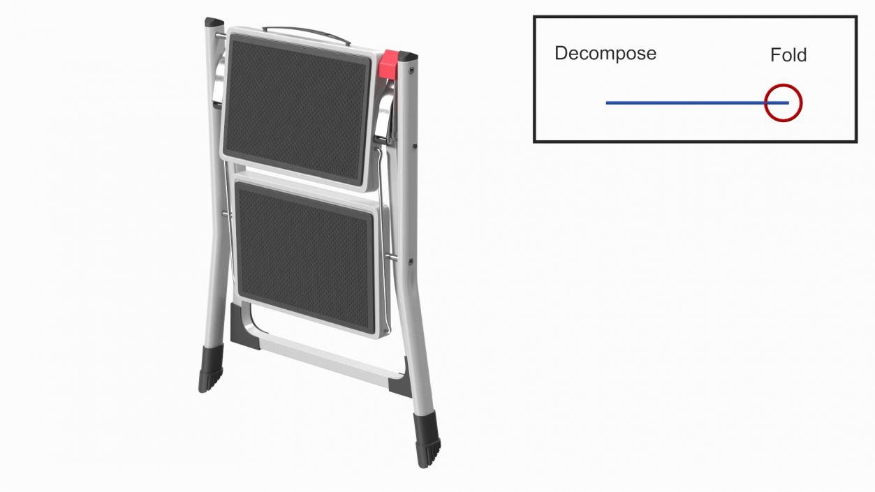 3D Steel Step Stool Rigged model