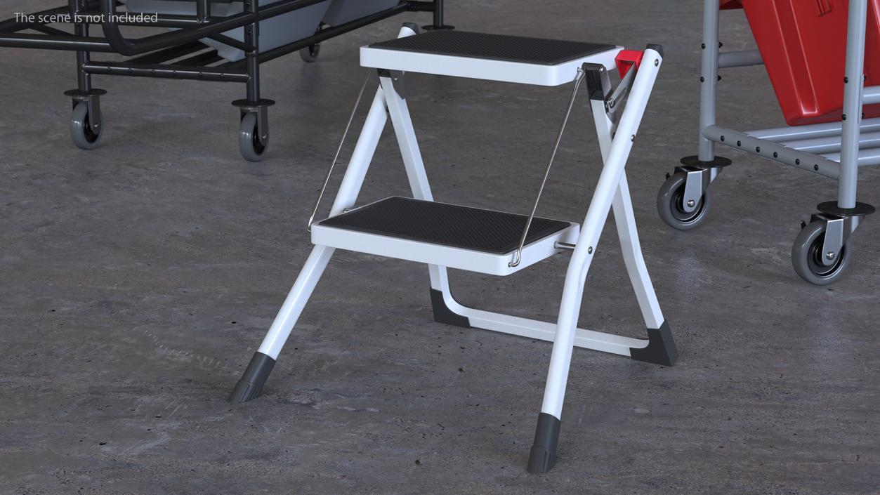 3D Steel Step Stool Rigged model