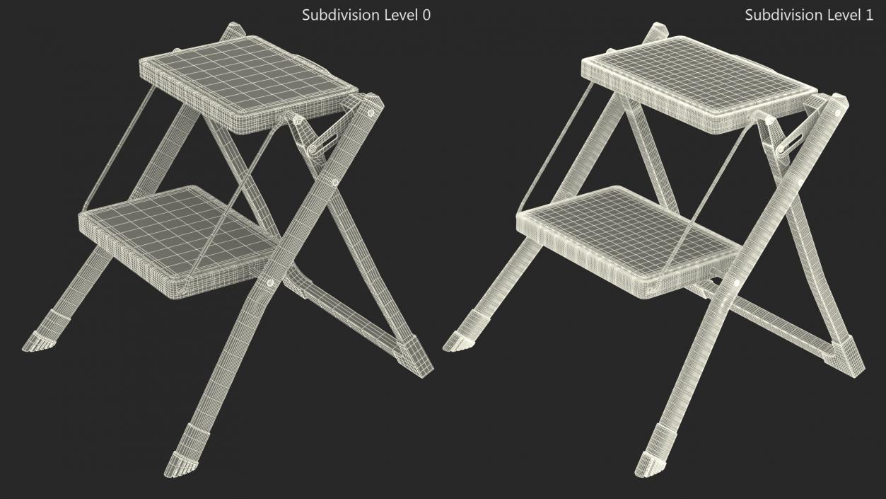 3D Steel Step Stool Rigged model