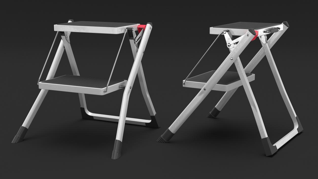 3D Steel Step Stool Rigged model