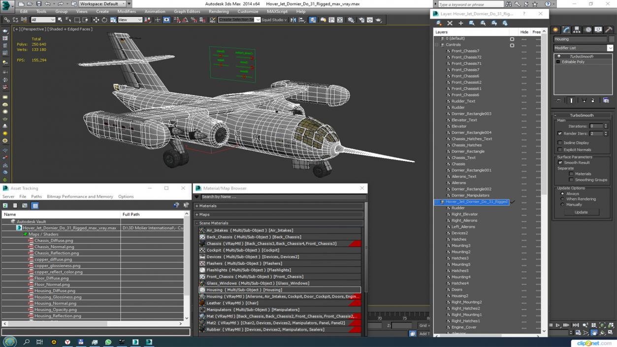 3D model Hover Jet Dornier Do 31 Rigged