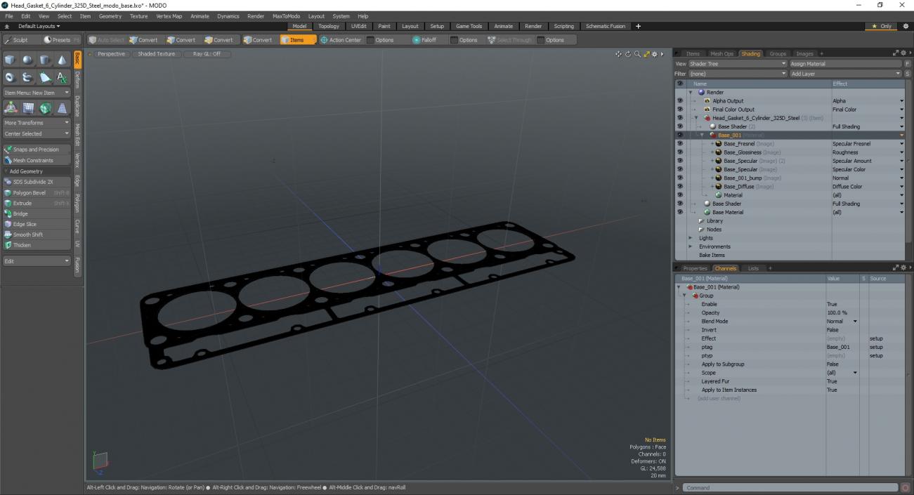 3D Head Gasket 6 Cylinder 325D Steel model