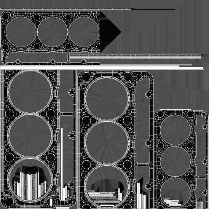 3D Head Gasket 6 Cylinder 325D Steel model