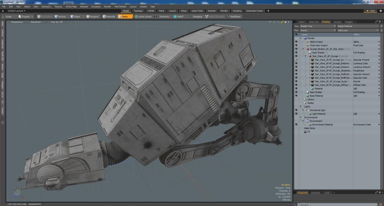 Grunge Broken AT-AT Star Wars 3D model