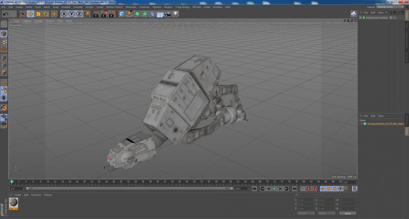 Grunge Broken AT-AT Star Wars 3D model