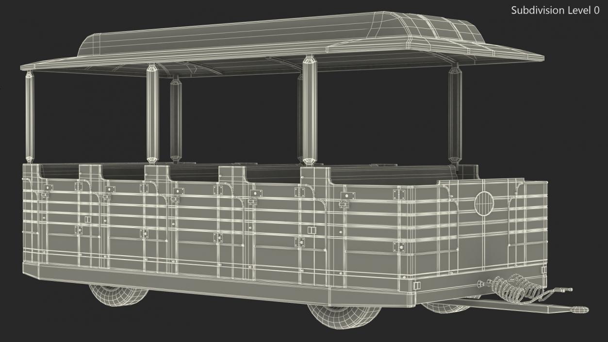 Tourist Train Wagon 3D model