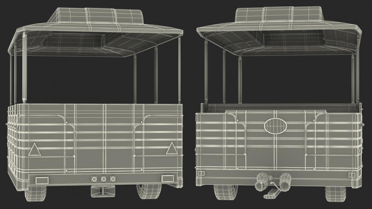 Tourist Train Wagon 3D model